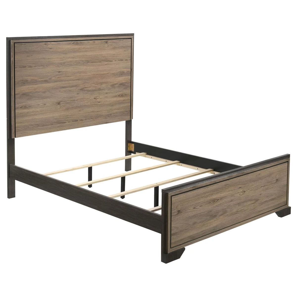 Eastern King Bed Brown and Light Taupe R444842