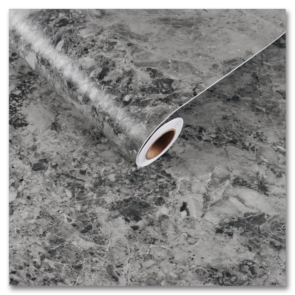 Charcoal Grey Marble Contact Paper Self Adhesive Waterproof Vinyl Wallpaper I440