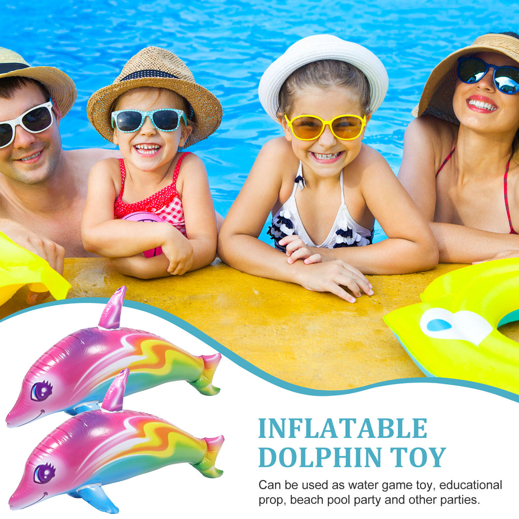 2 Pcs Inflatable Dolphin Toy Pool Toys L2469