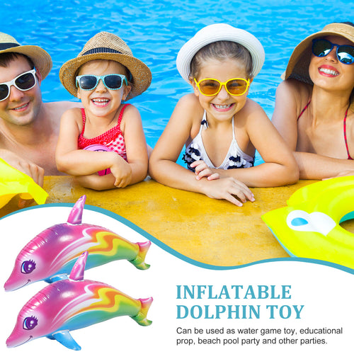 2 Pcs Inflatable Dolphin Toy Pool Toys L2469
