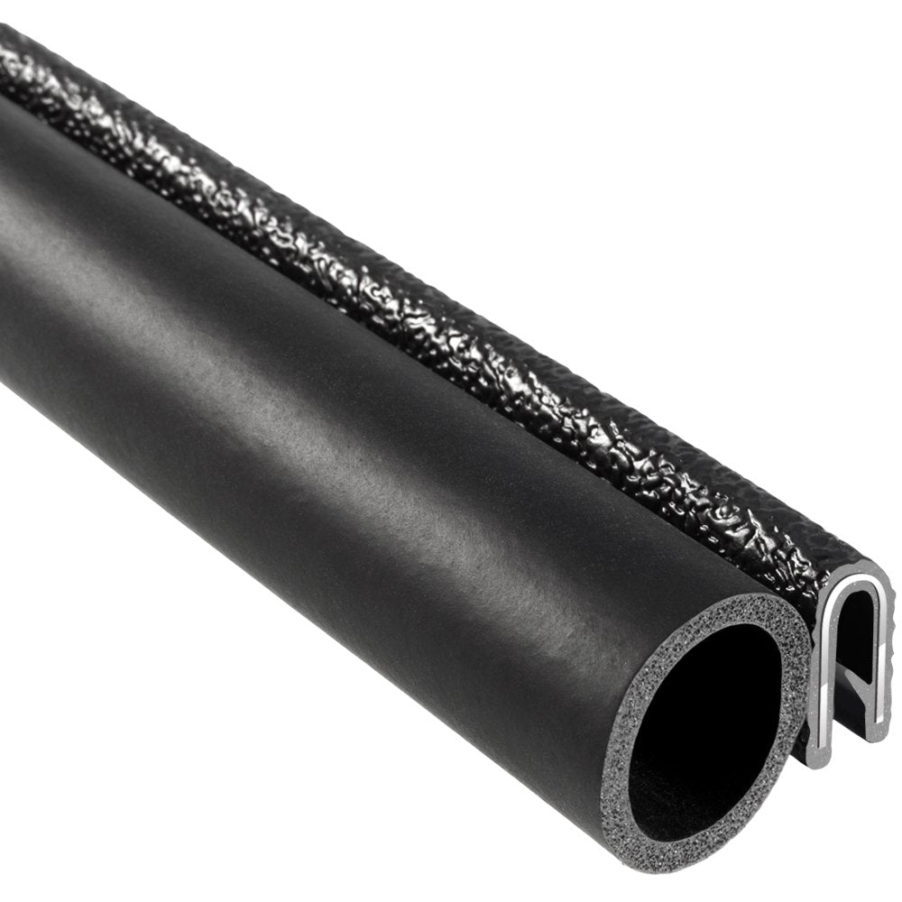 Trim Seal with Side Bulb, 25’ Length, PVC Plastic Trim with EPDM Rubber Seal, Pack of 2 K6133