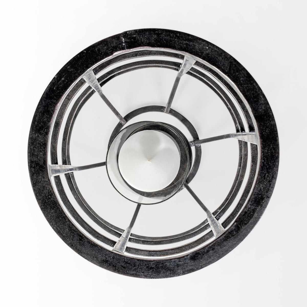 Black Metal Candle Holder Lantern P303