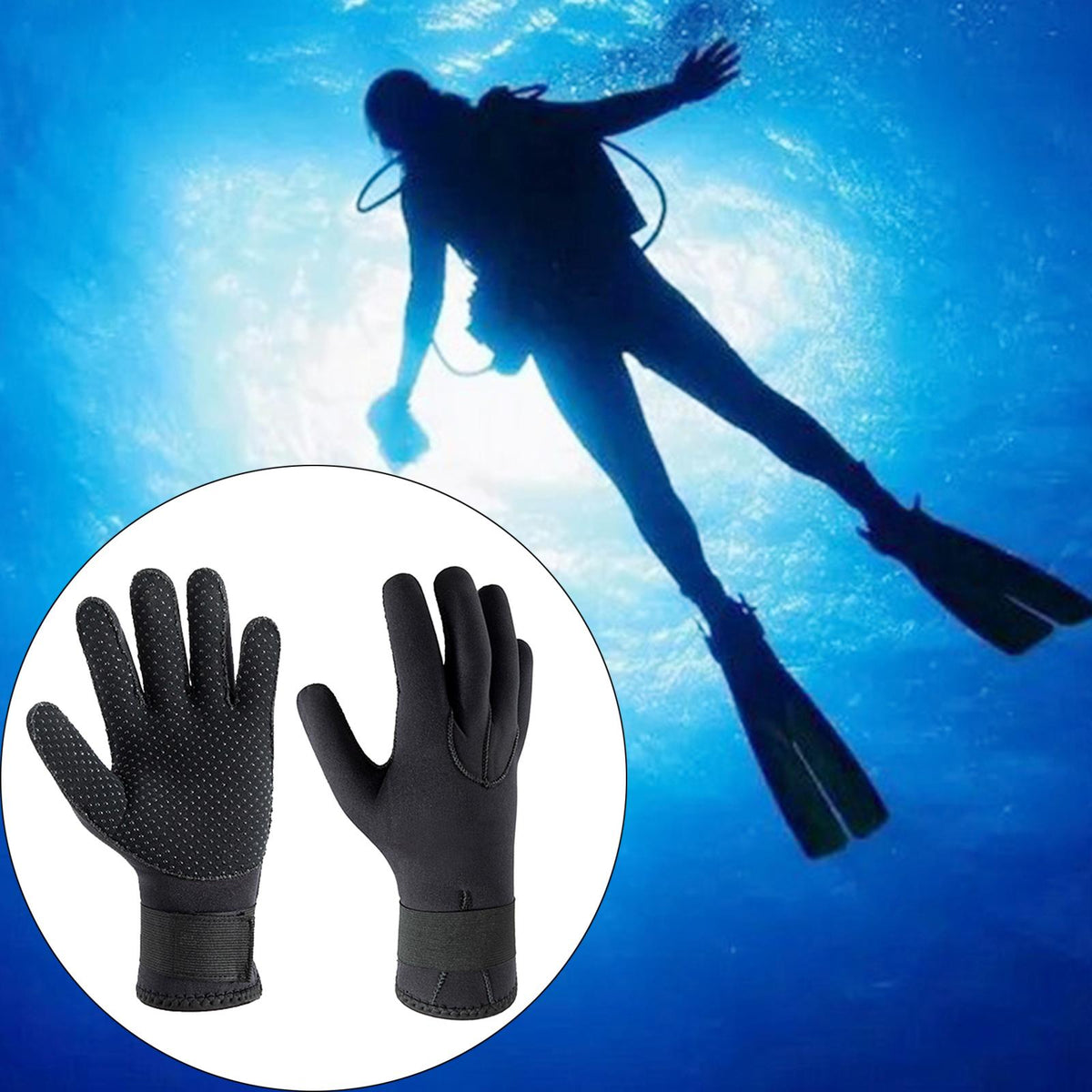 3mm Neoprene Five Finger Wetsuit Gloves N42847
