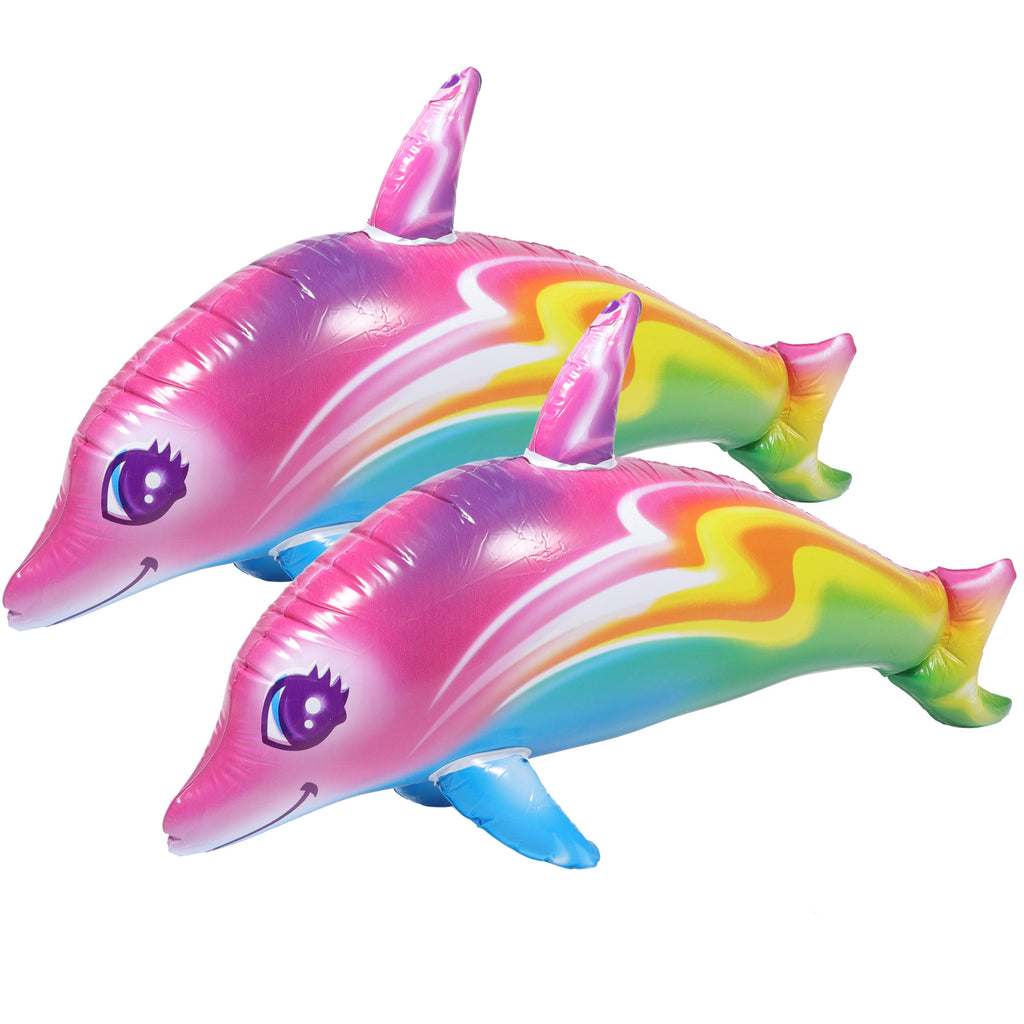 2 Pcs Inflatable Dolphin Toy Pool Toys L2469