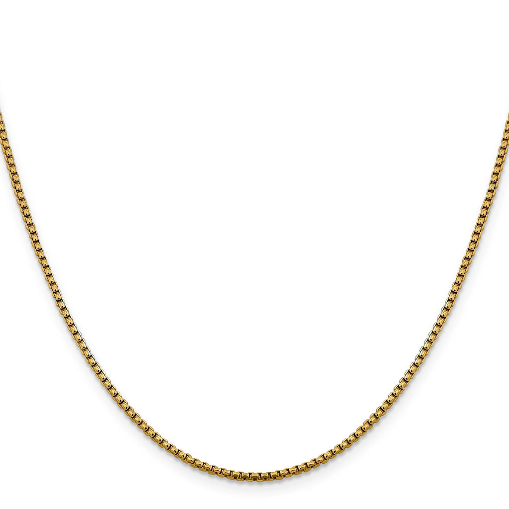 14k Yellow Gold 1.85 mm D.C Round Box Chain Q246