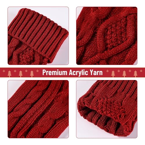 18" Colorful Cable Knit Christmas Stockings Set of 6 G5241