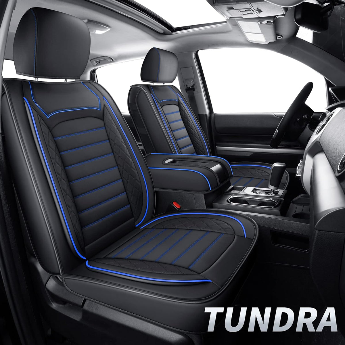Black & Gray Water Proof Faux Leather Seat Covers Full Set B35906