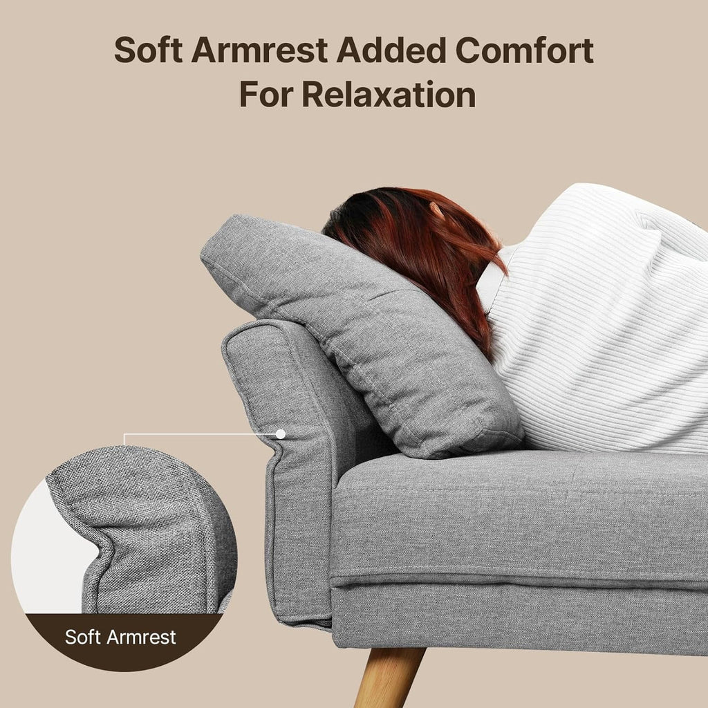 Gray 2-Seater Sofa with 3 Pillows D7035