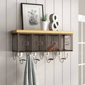 Metal 9-Hook Wall Mounted Coat Rack with Storage N4570