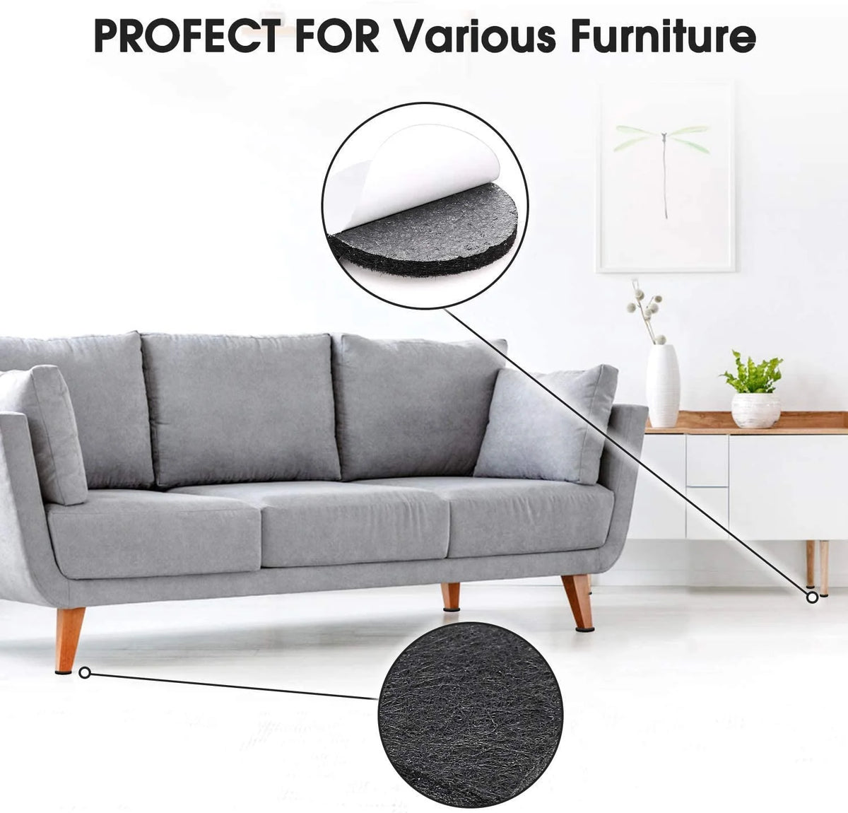 Brown Self Adhesive Felt Furniture Pads 286 Pieces W8719