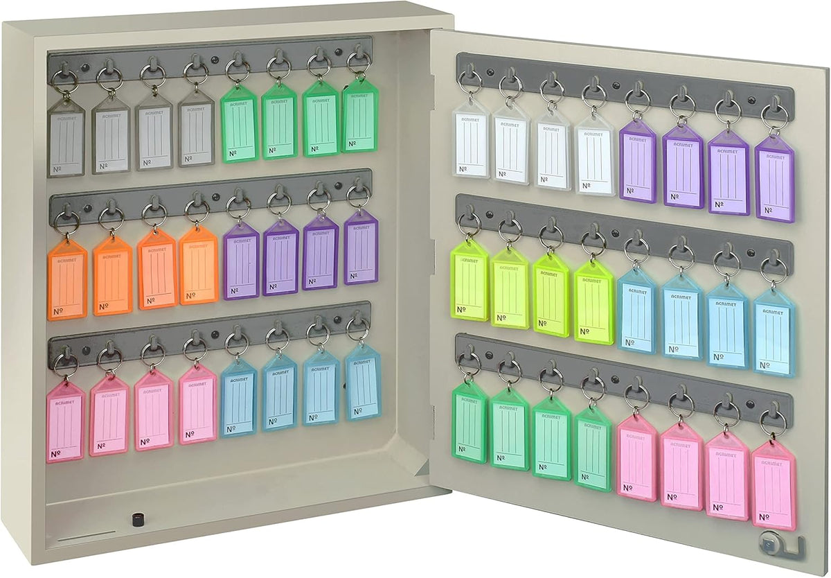 Beige Key Cabinet Organizer with Lock, 48 Positions V763
