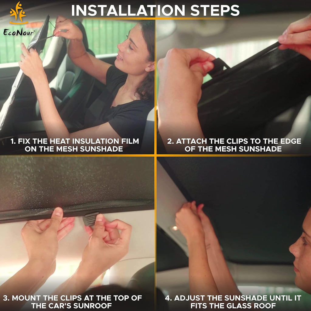 Foldable Sunroof Shade Cover with Heat Insulation Film, Pack of 2 H85446