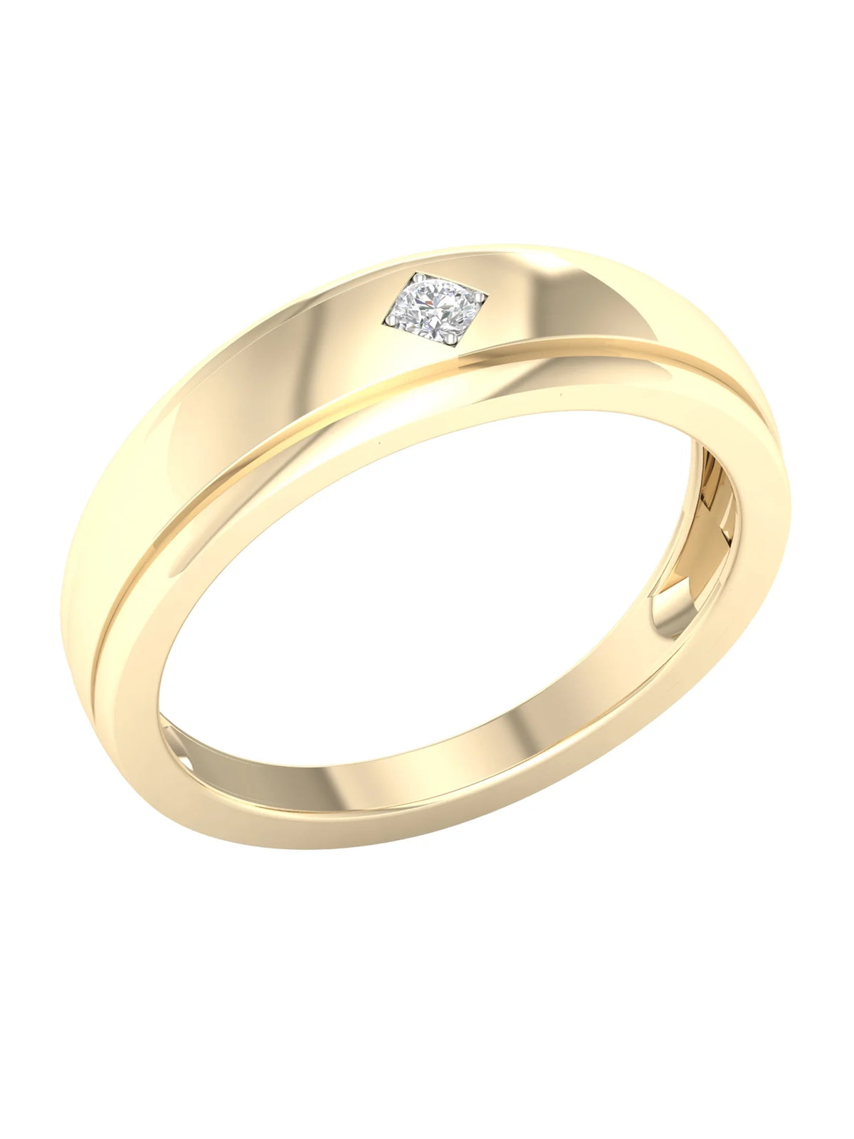 10k Yellow Gold Men's Solitaire Ring I582431