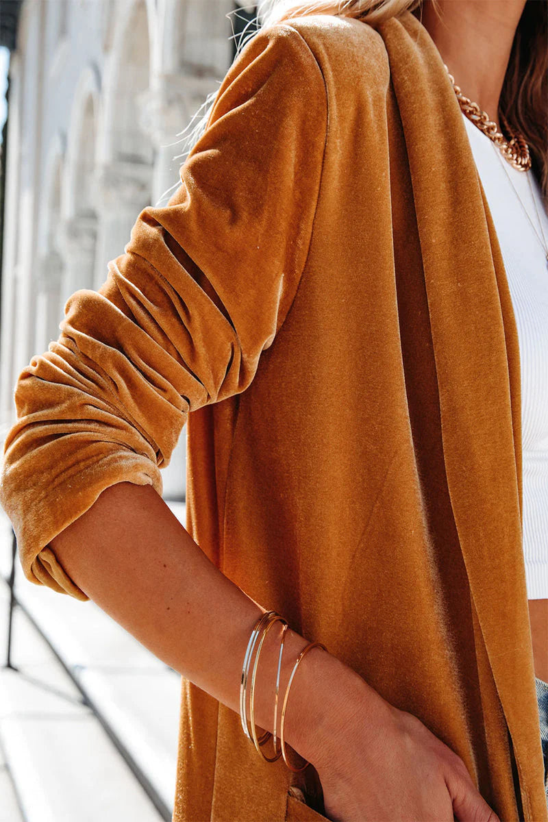 Solid Color Turn-back Collar Outerwear H1492