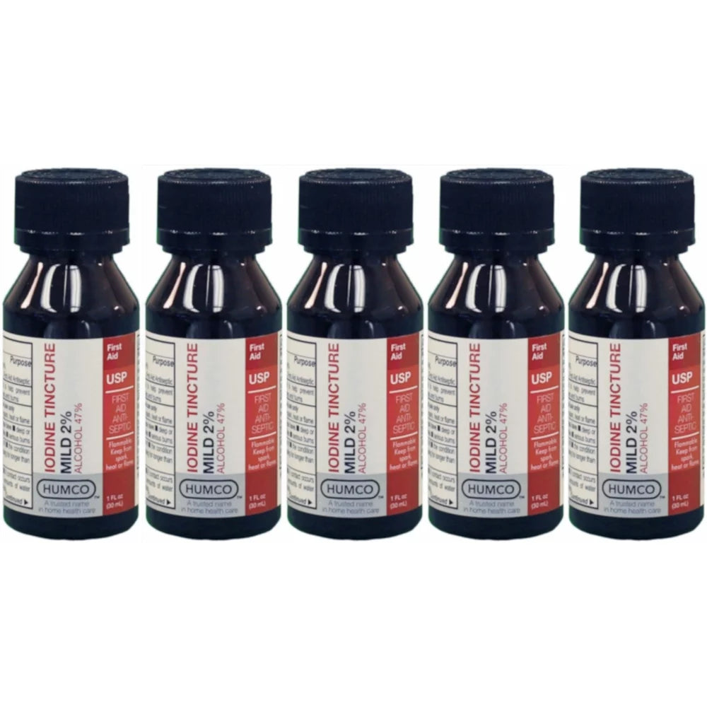 5 Pack Iodine Tincture 2% USP 1oz L6598