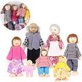 7 Pieces Wooden Dollhouse Family Set Mini People Figures N27450