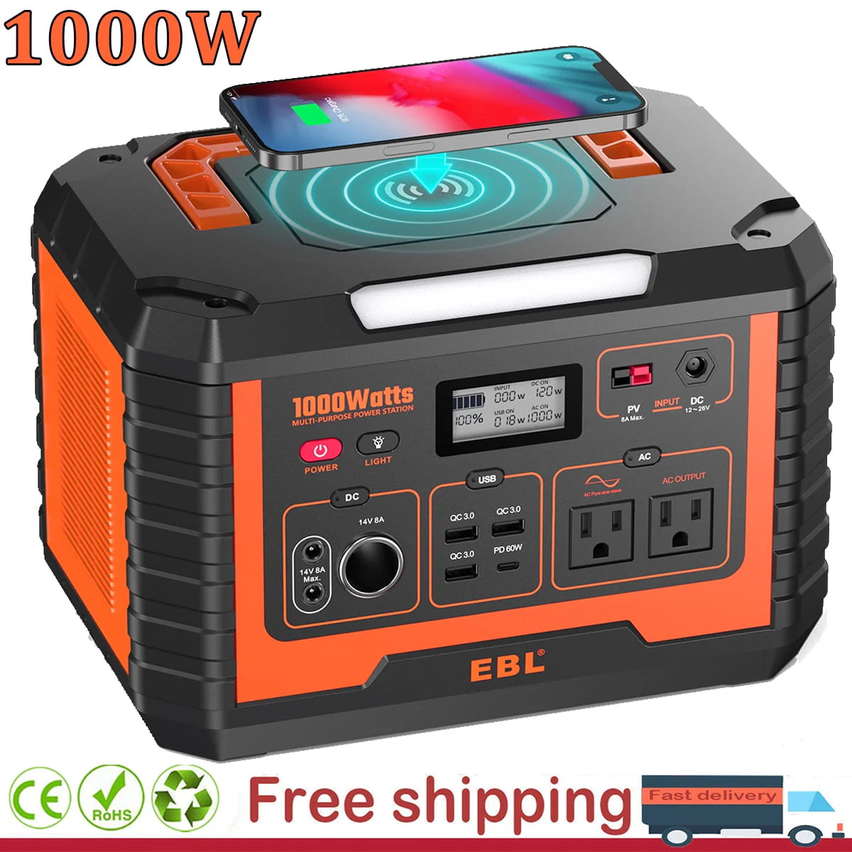 1000W Portable Solar Power Station B9065
