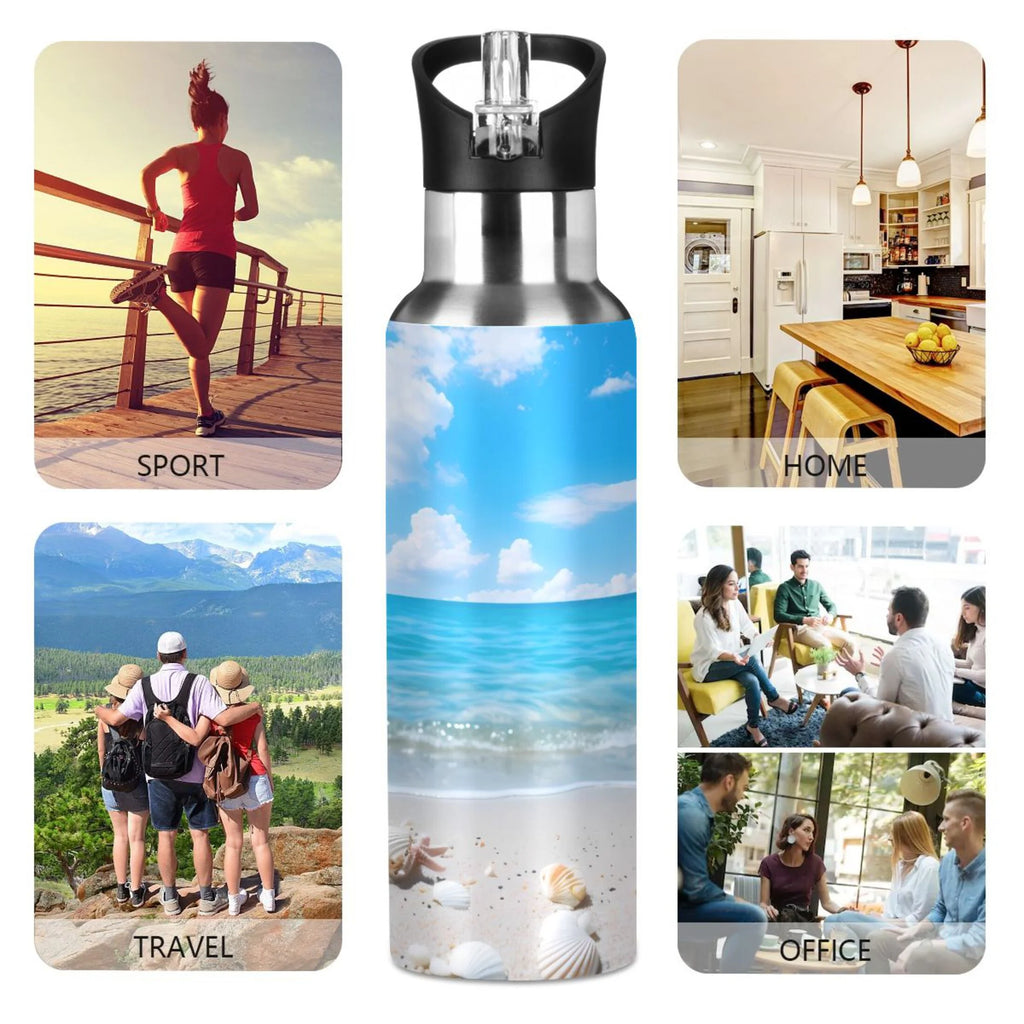 Insulated Stainless Steel Water Bottle with Straw Lid, 20 oz F73560