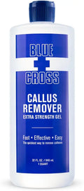 Blue Cross Callus Remover Gel for Feet or Heel, Extra Strength Professional Nail Care, File, Shaver, Scrubber & Pumice Stone Alternative for at Home Manicure/Pedicure Results, Pro Size 946ml, 32oz M7620