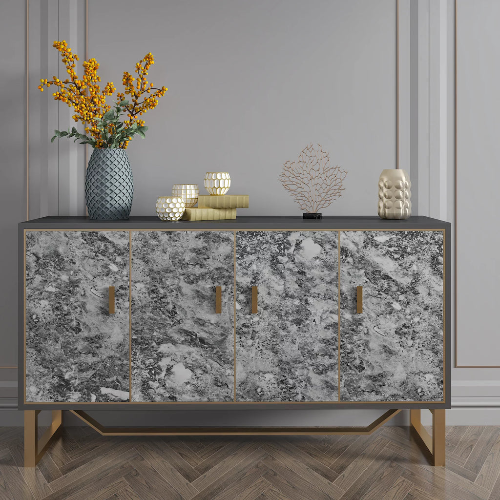 Charcoal Grey Marble Contact Paper Self Adhesive Waterproof Vinyl Wallpaper I440