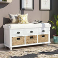 White Cabinet Storage Bench C8801