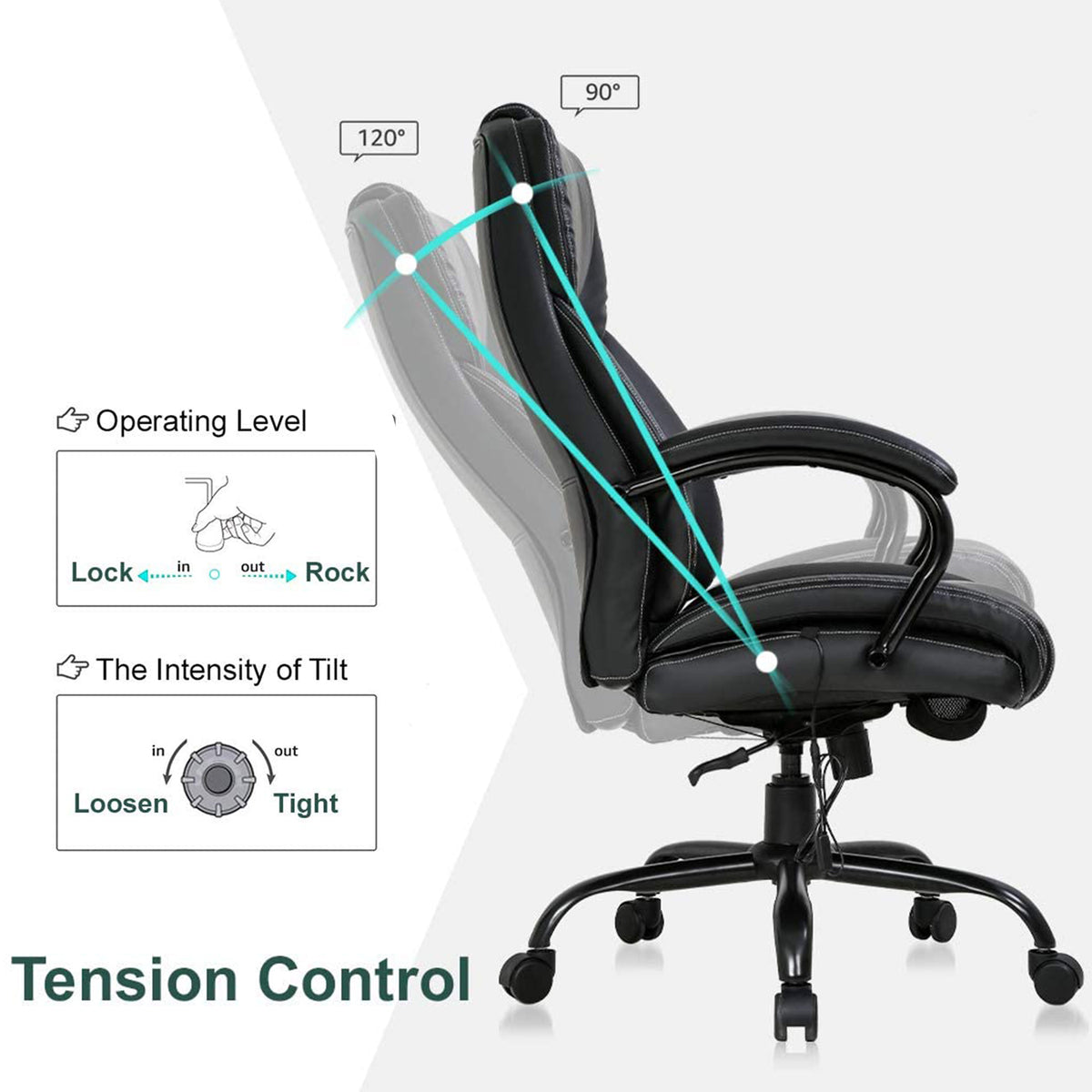 Black High Back PU Leather Executive Office Chair D59085