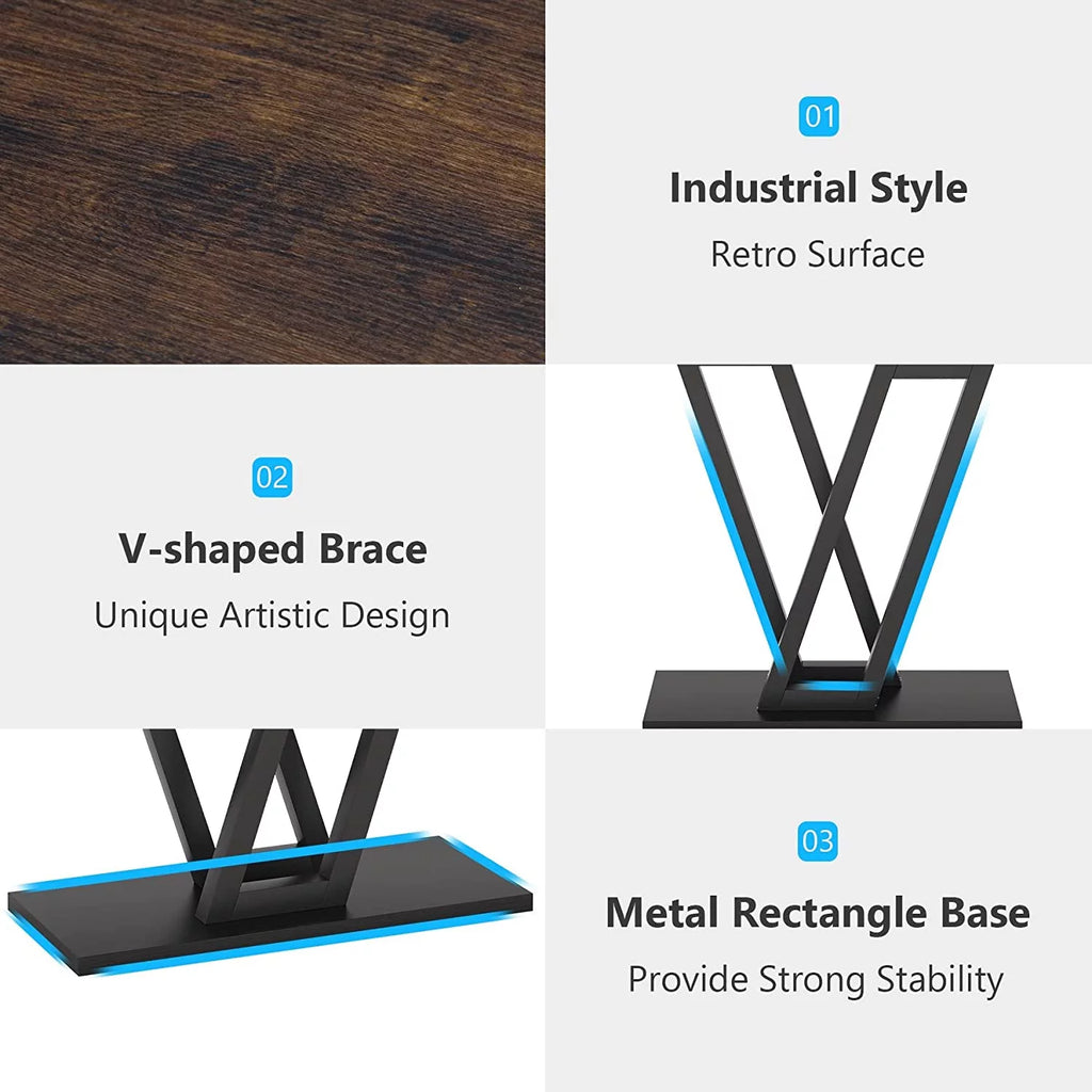 Rustic Brown Industrial Console Table F200