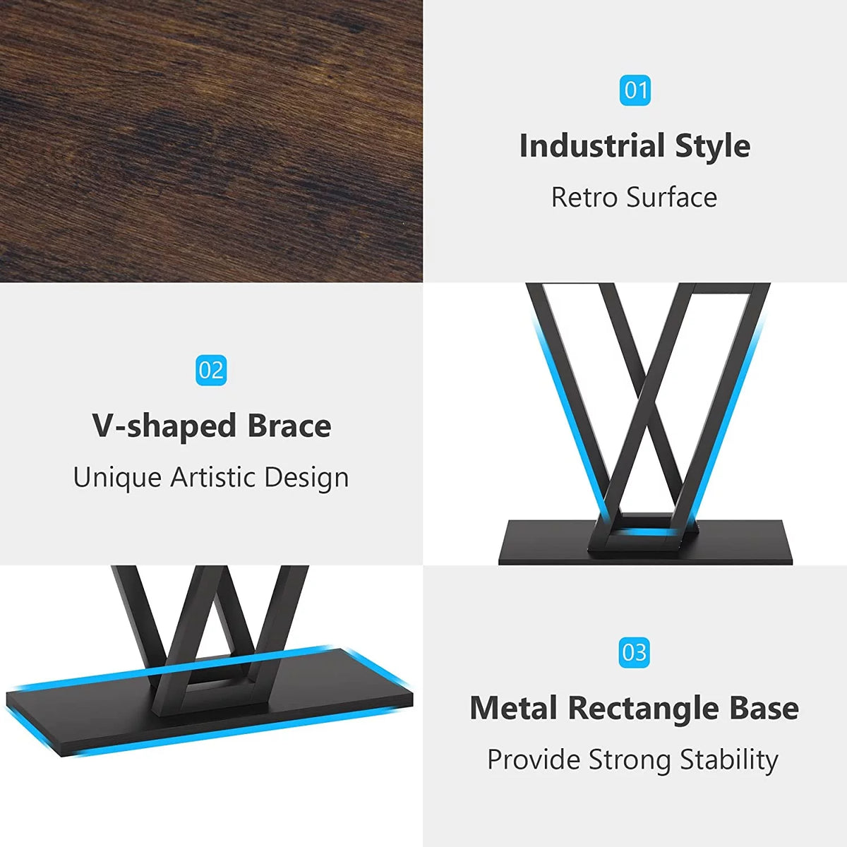 Rustic Brown Industrial Console Table F200