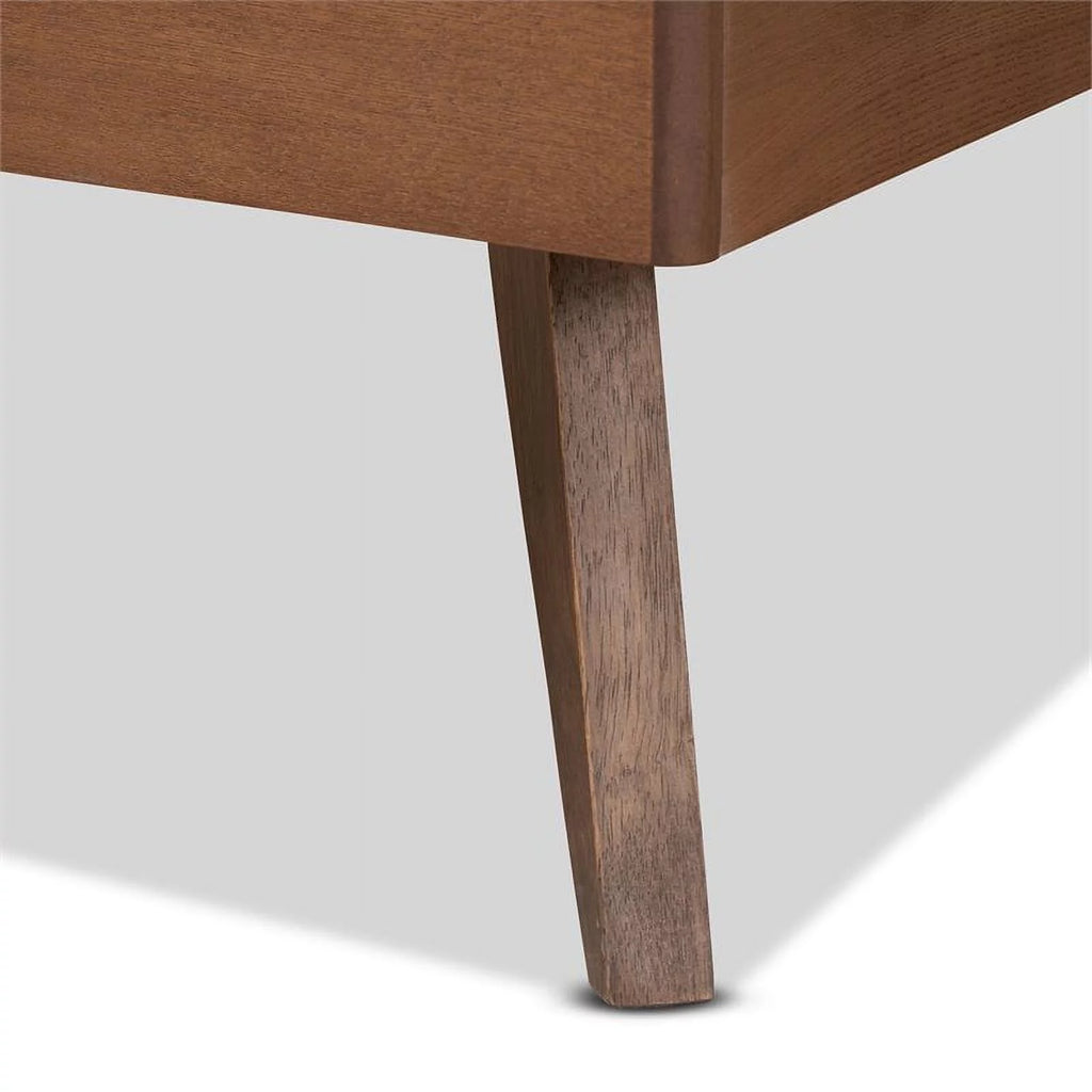 Ash Walnut Finished Wood Twin Size Platform Bed S43761