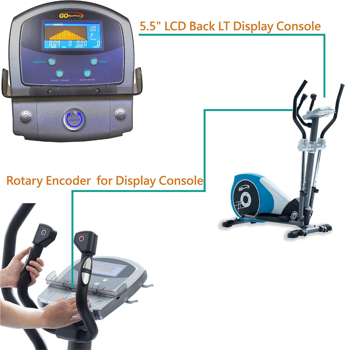 Elliptical Exercise Cross Trainer with Adjustable Arms and Pedals L5000