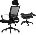 Foldable Ergonomic High Back Office Chair with Lumbar Support, Black S160