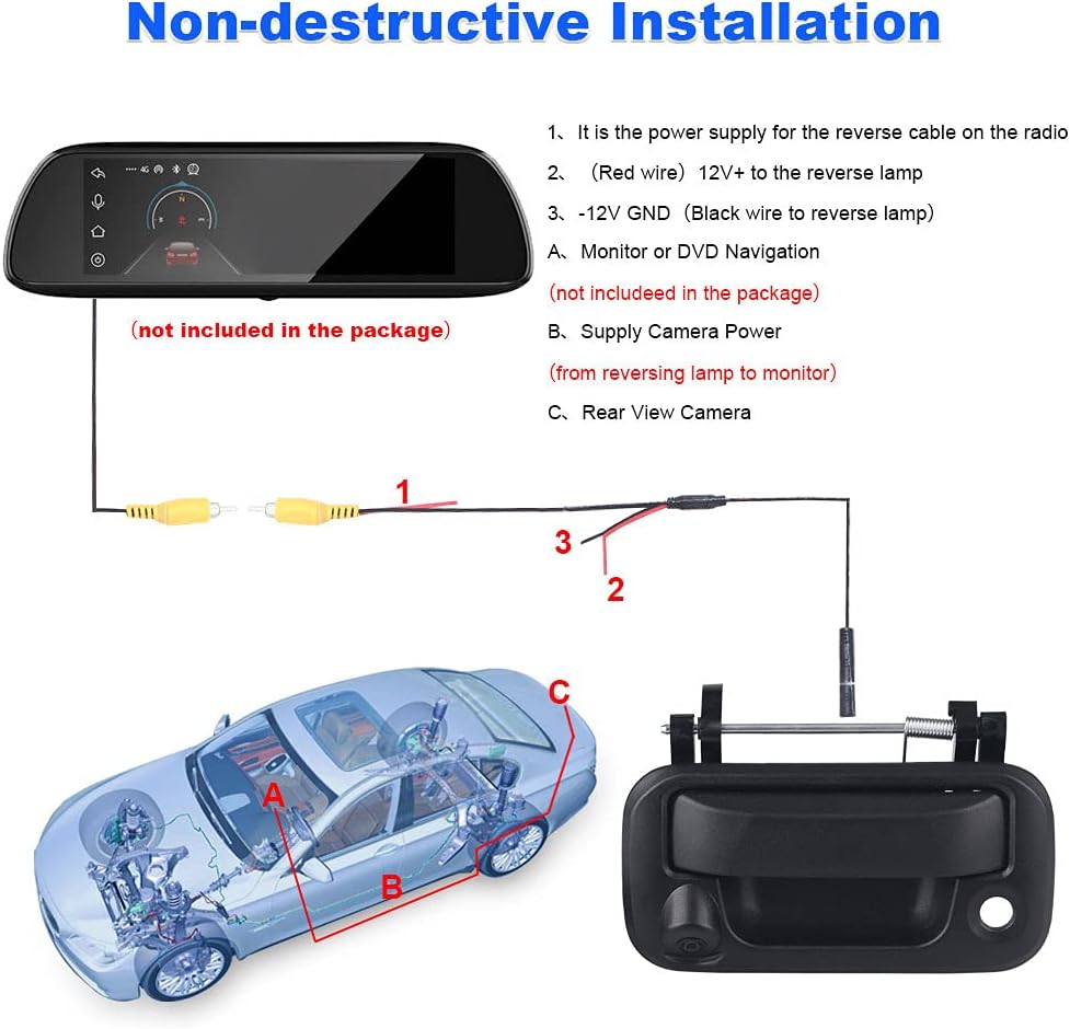 Black Waterproof Tailgate Handle with Camera Pack of 2 N115236