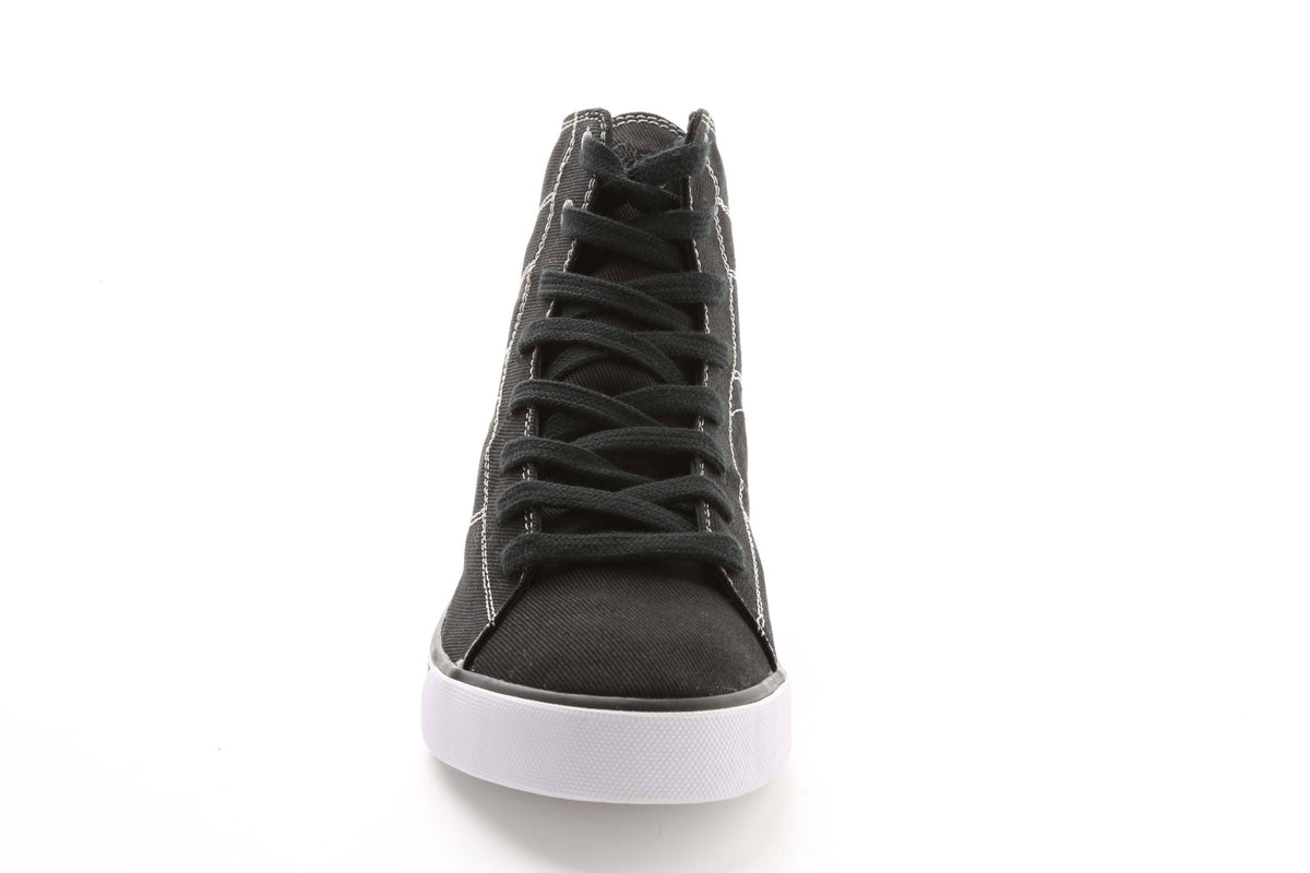 Black / Red Stretch Canvas High Tops K73436