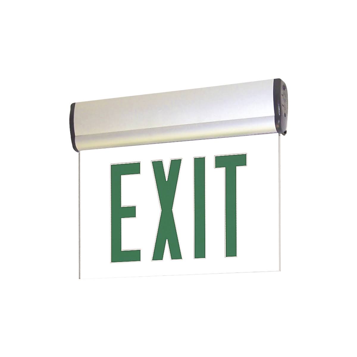 AC Adjustable LED Edge-lit Clear Panel Exit Sign Green White Z71996