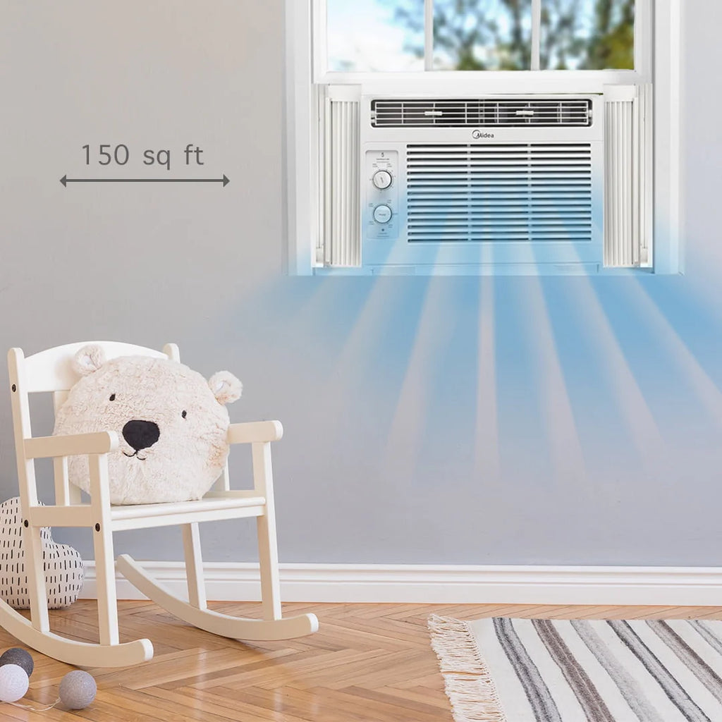 5,000 BTU 150 Sq Ft Mechanical Window Air Conditioner, White V3444