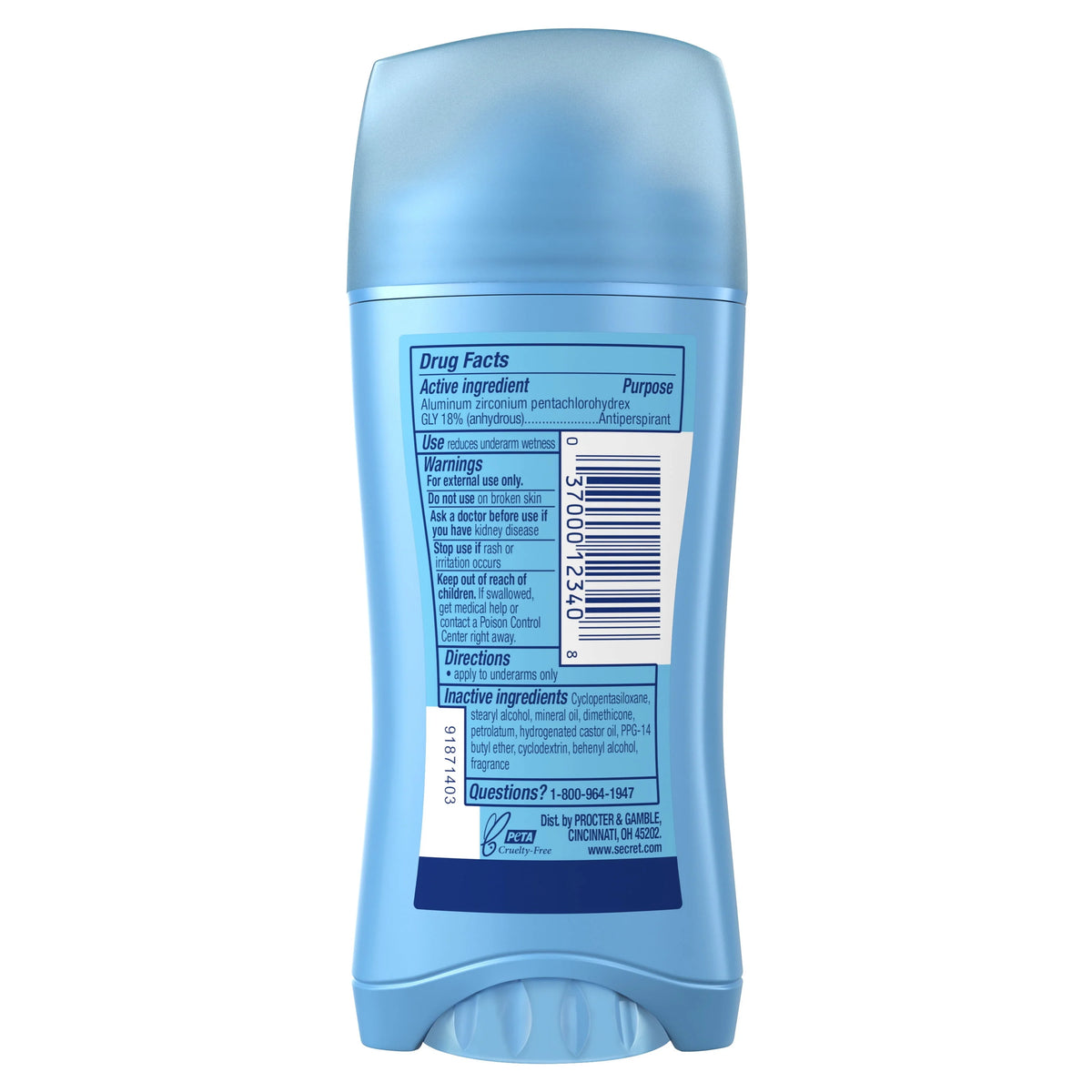 Women's Unscented Invisible Solid Antiperspirant and Deodorant 2.6 oz N6110