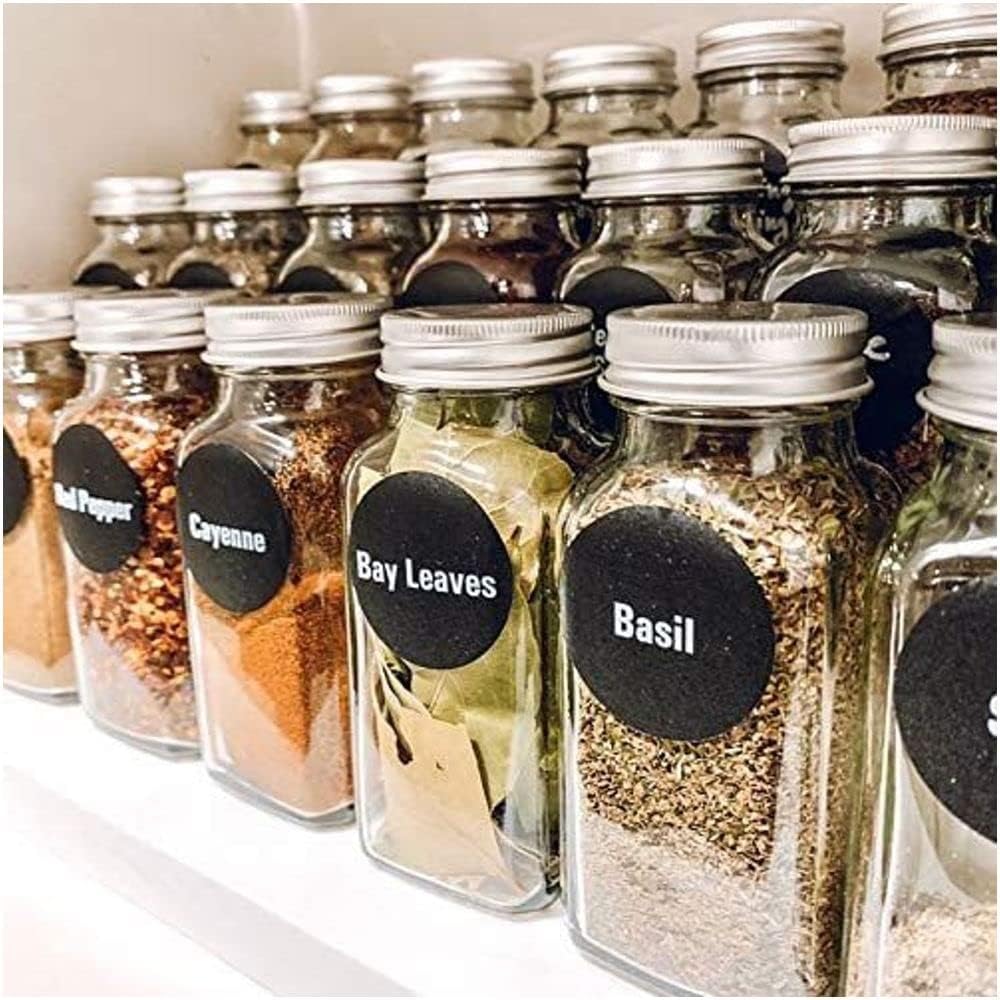 8 XLarge 8oz Glass Spice Jars with Airtight Cap and Shaker P23637