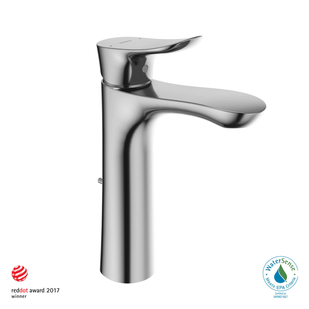 Single Handle Semi-Vessel Bathroom Sink Faucet, Brushed Nickel P55769
