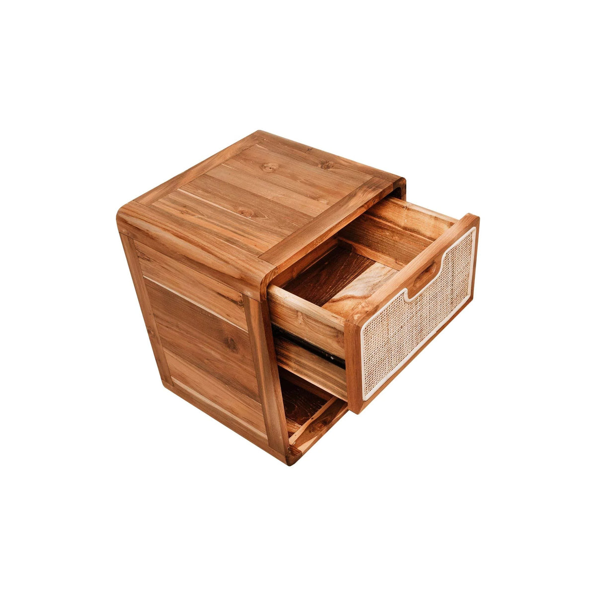 Solid Wood Vintage Teak Nightstand H832