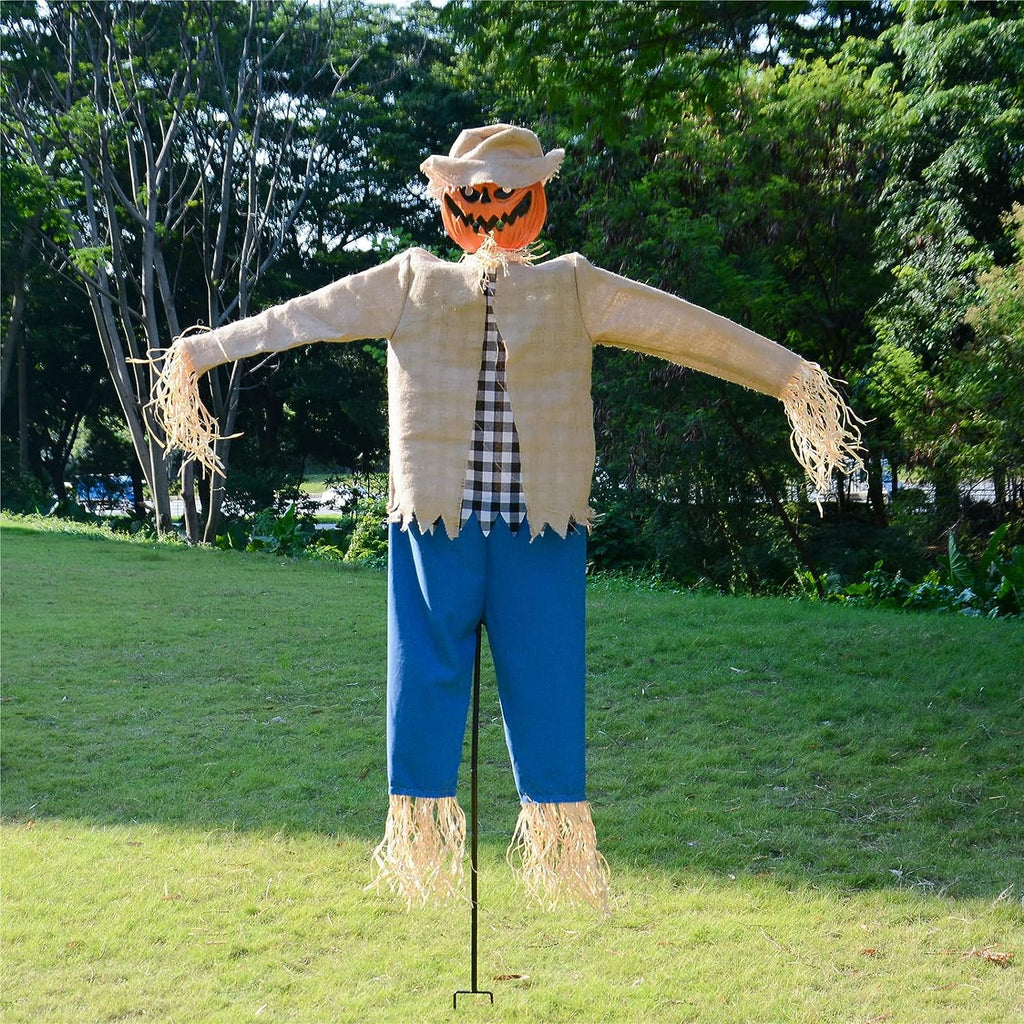 7.5 Feet Halloween Scarecrow Ghost Decorations with Metal Stand A52240