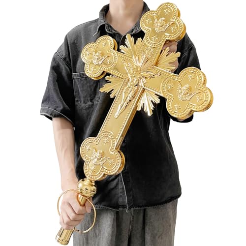 Large Zinc Alloy Electroplated Cross 29.5 Inches Q359059