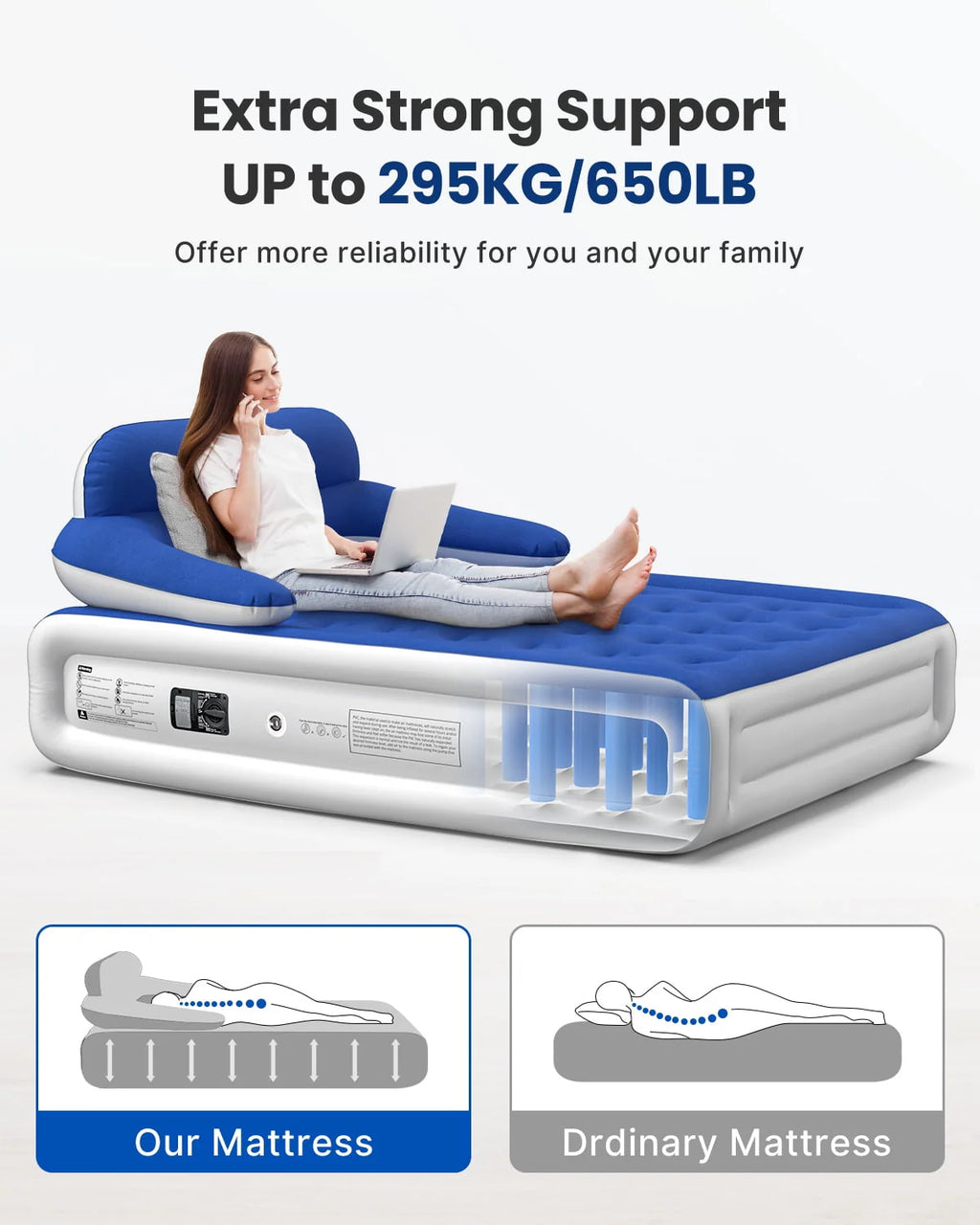 Queen Air Mattress with Built-in Pump K9719