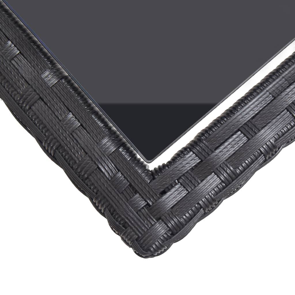 Anthracite Poly Rattan and Solid Acacia Wood Garden Table A4701