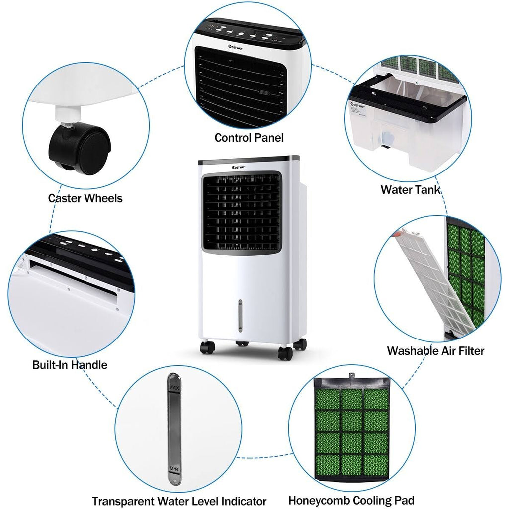 Black Portable Cooler Fan with Remote Control K97199