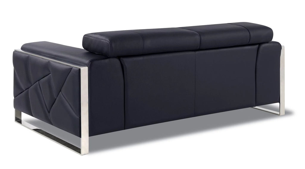 Black Genuine Italian Leather Loveseat A480
