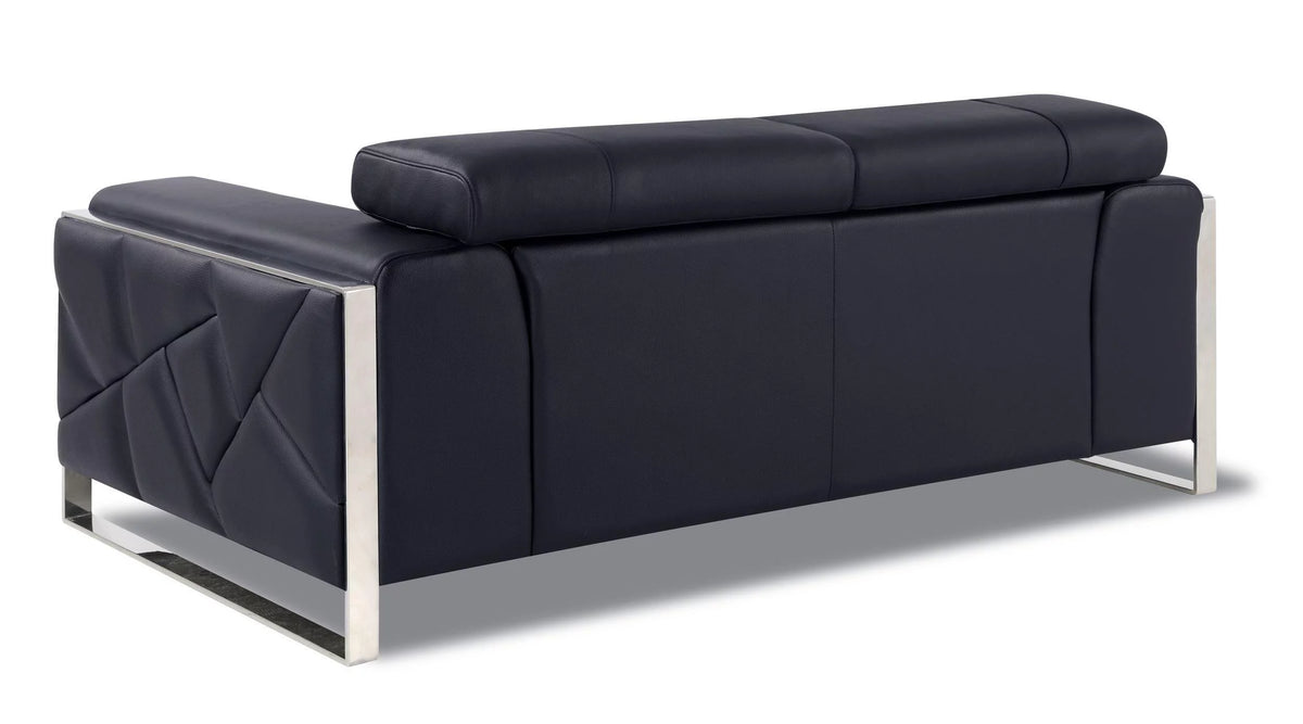 Black Genuine Italian Leather Loveseat A480