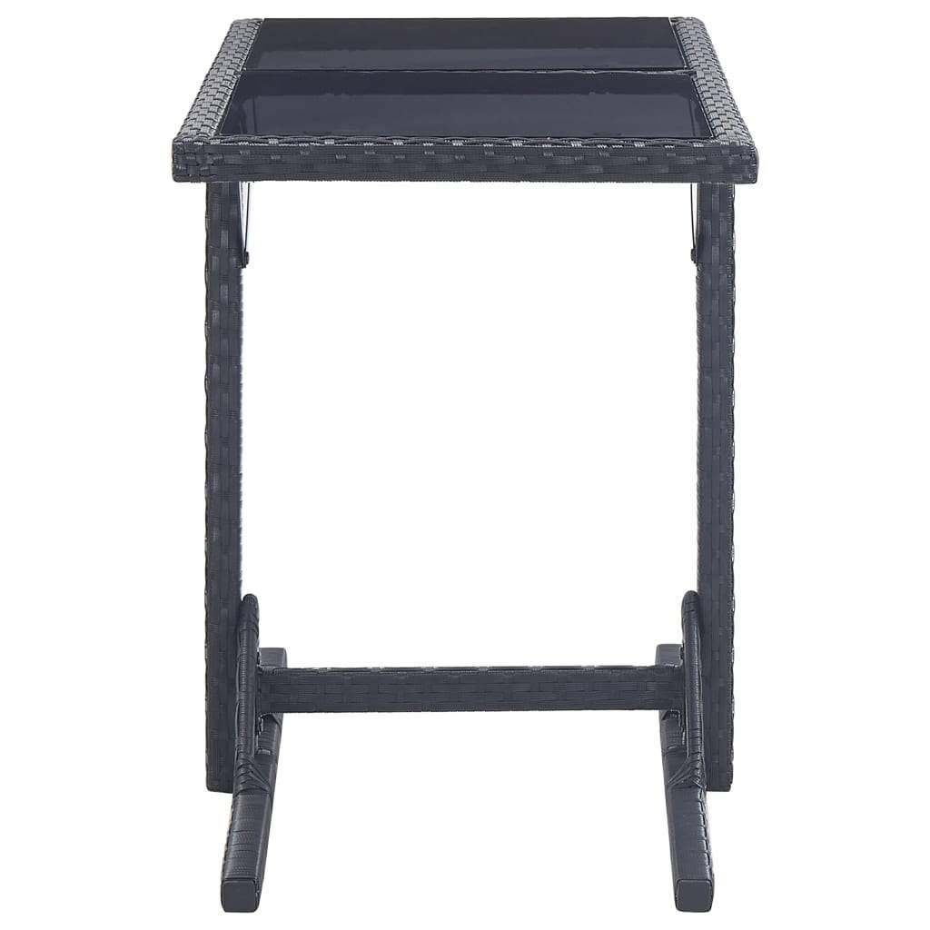 Anthracite Poly Rattan and Solid Acacia Wood Garden Table A4701