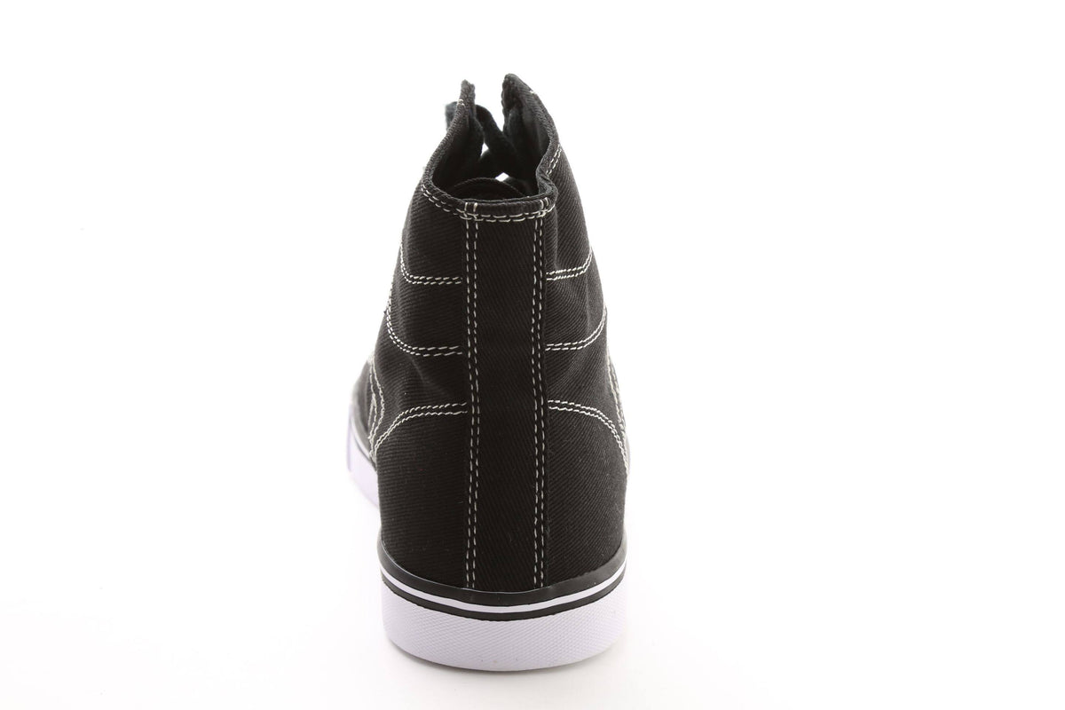 Black / Red Stretch Canvas High Tops K73436