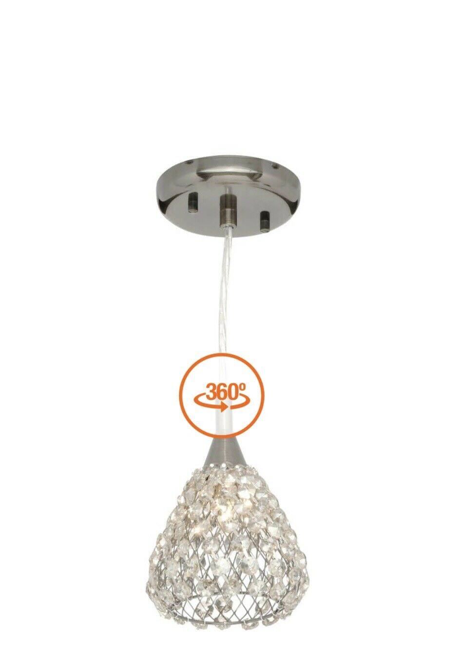 1-Light Antique Bronze Mini Pendant with Cognac Crystal Shade P574